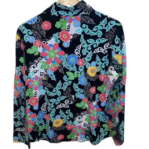 IBKUL Long Sleeve Gia Black Multi Top - Picture 3 of 4